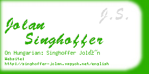 jolan singhoffer business card